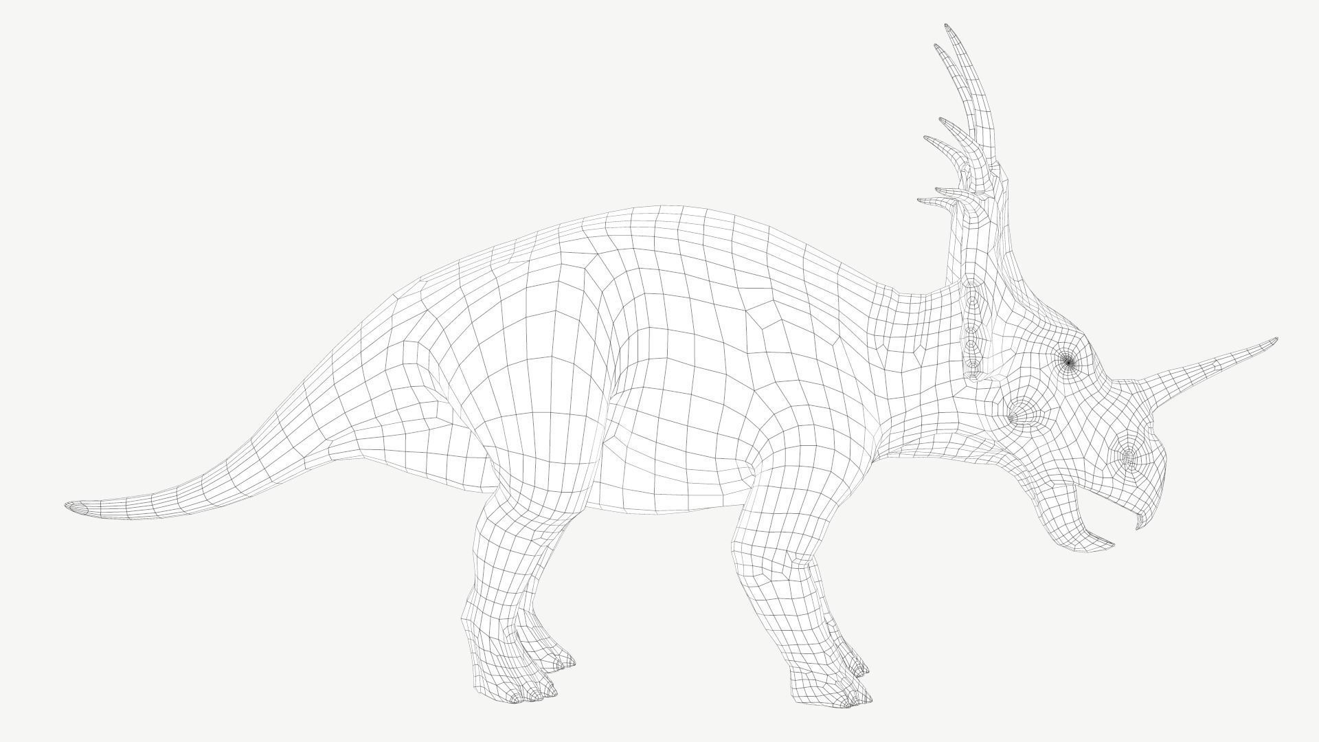 Styracosaurus dinosaur Low-poly 3D model_4