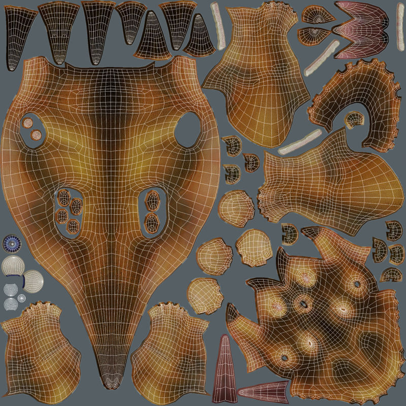 Styracosaurus dinosaur Low-poly 3D model_13