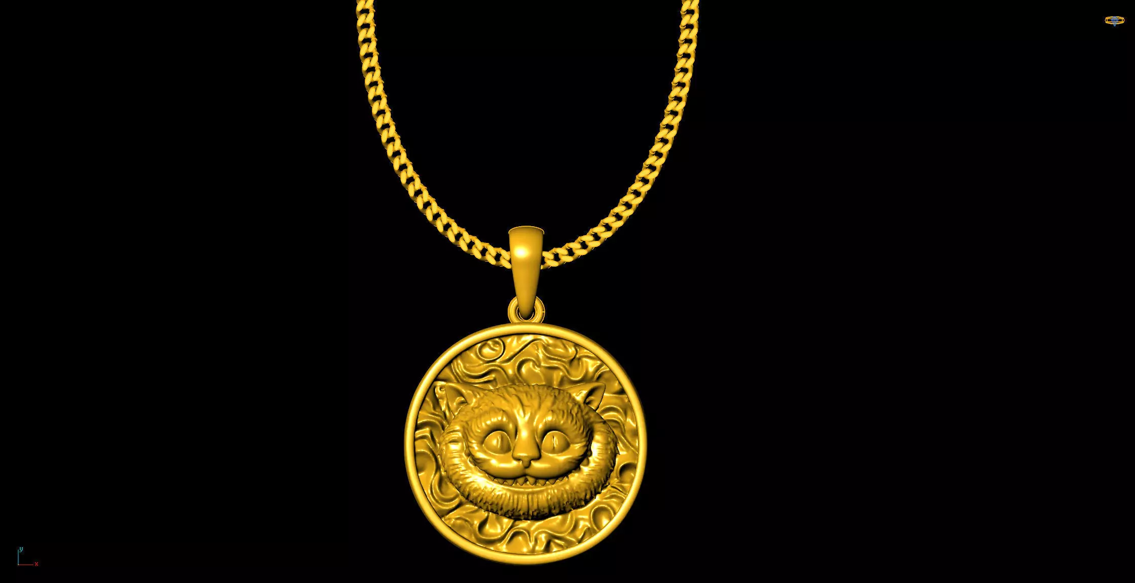 Evil cat pendant charms - one inch pendant 3D print model