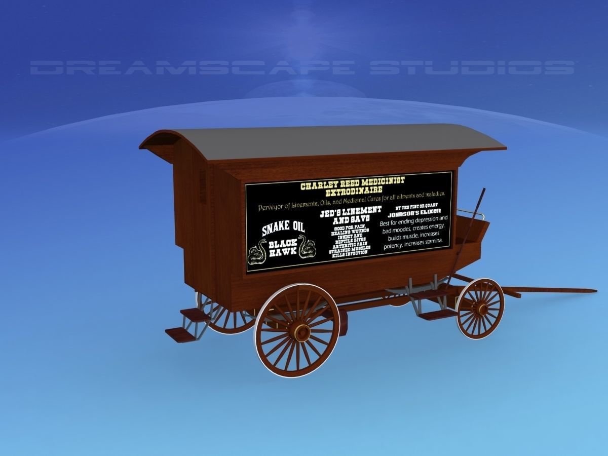 Medicine Wagon 1880s 3D model_4