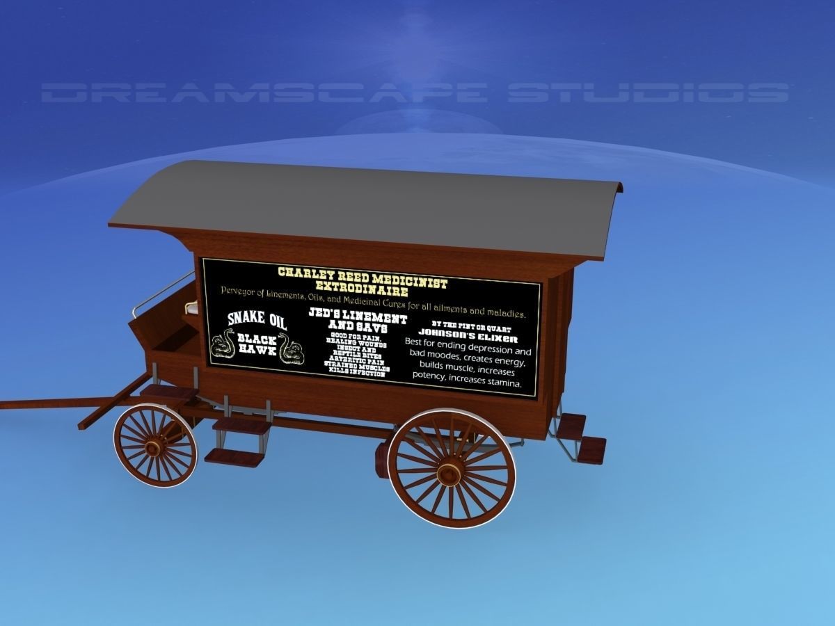 Medicine Wagon 1880s 3D model_8