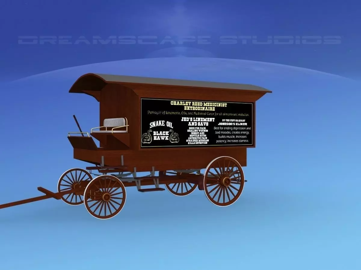 Medicine Wagon 1880s 3D model_0