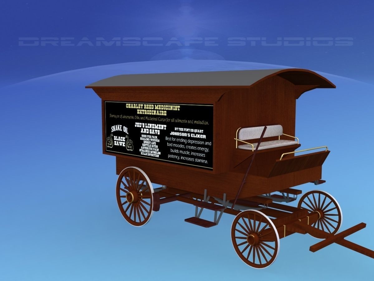 Medicine Wagon 1880s 3D model_2