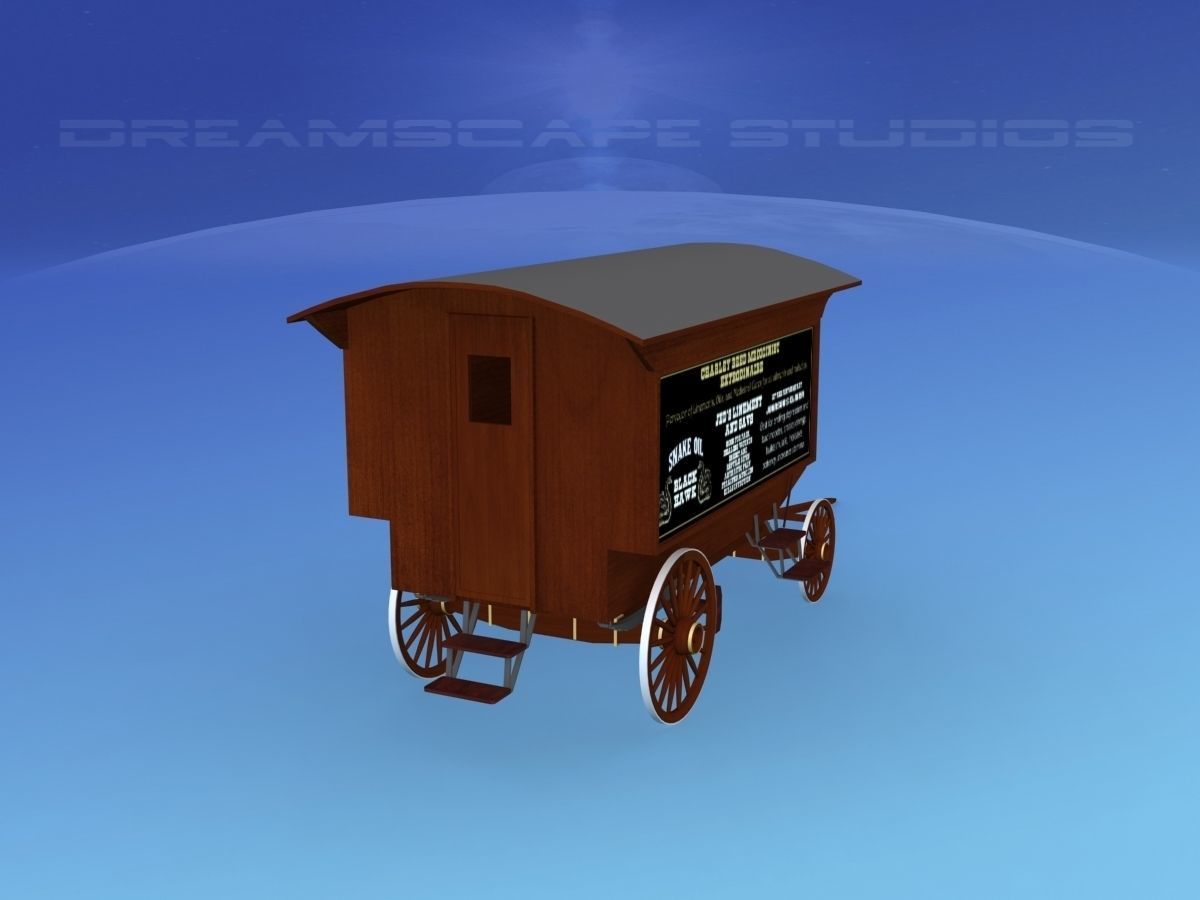 Medicine Wagon 1880s 3D model_5