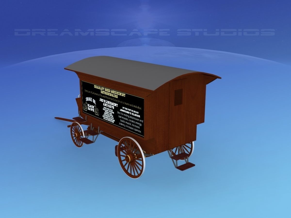 Medicine Wagon 1880s 3D model_7