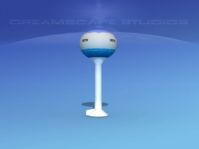 Modern Water Tower 3D model
