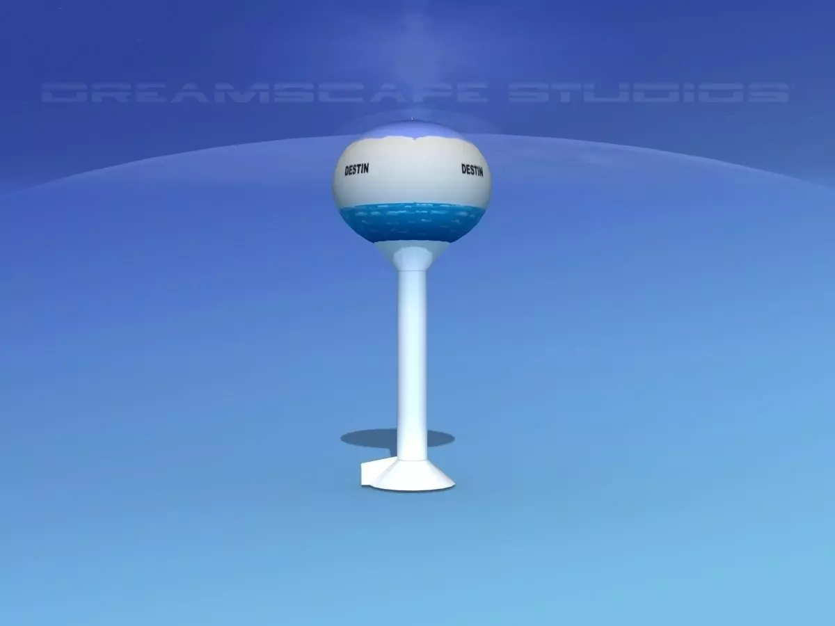 Modern Water Tower 3D model_0