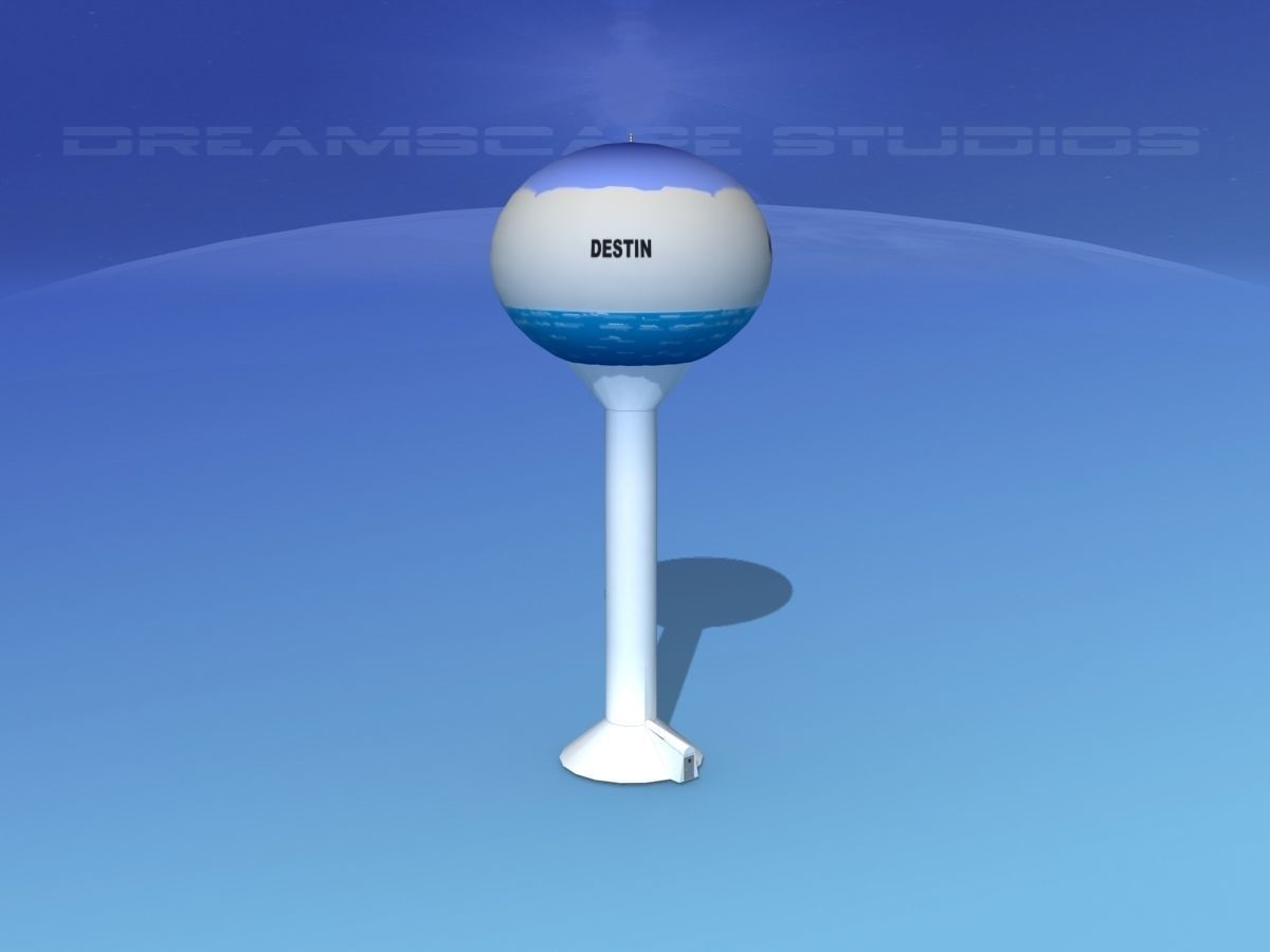 Modern Water Tower 3D model_3