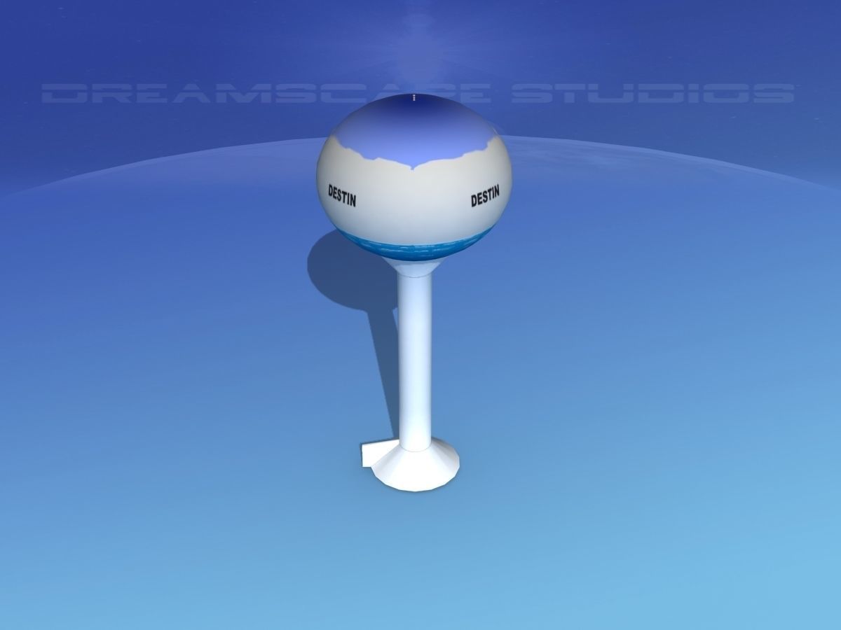 Modern Water Tower 3D model_9