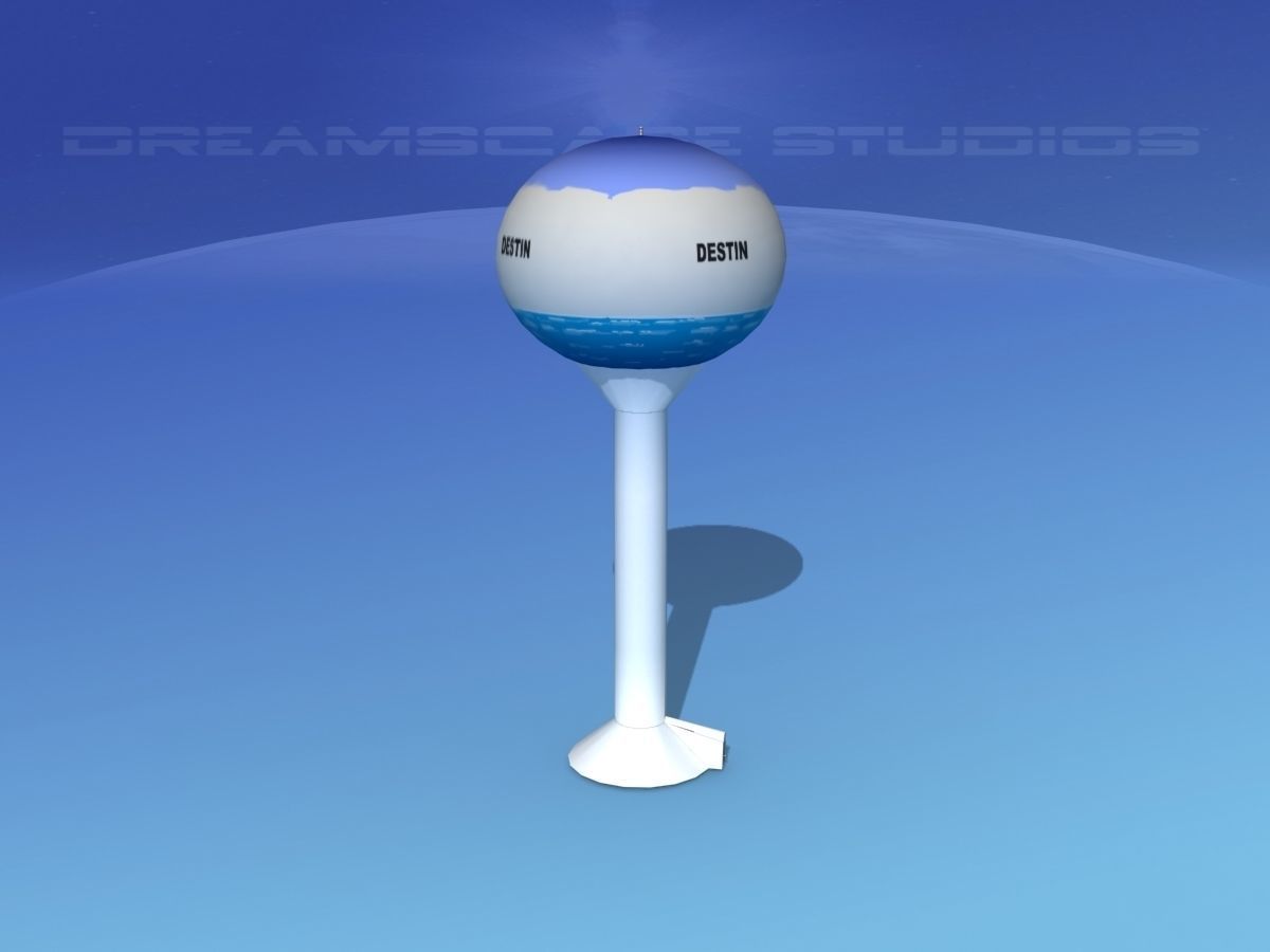 Modern Water Tower 3D model_5