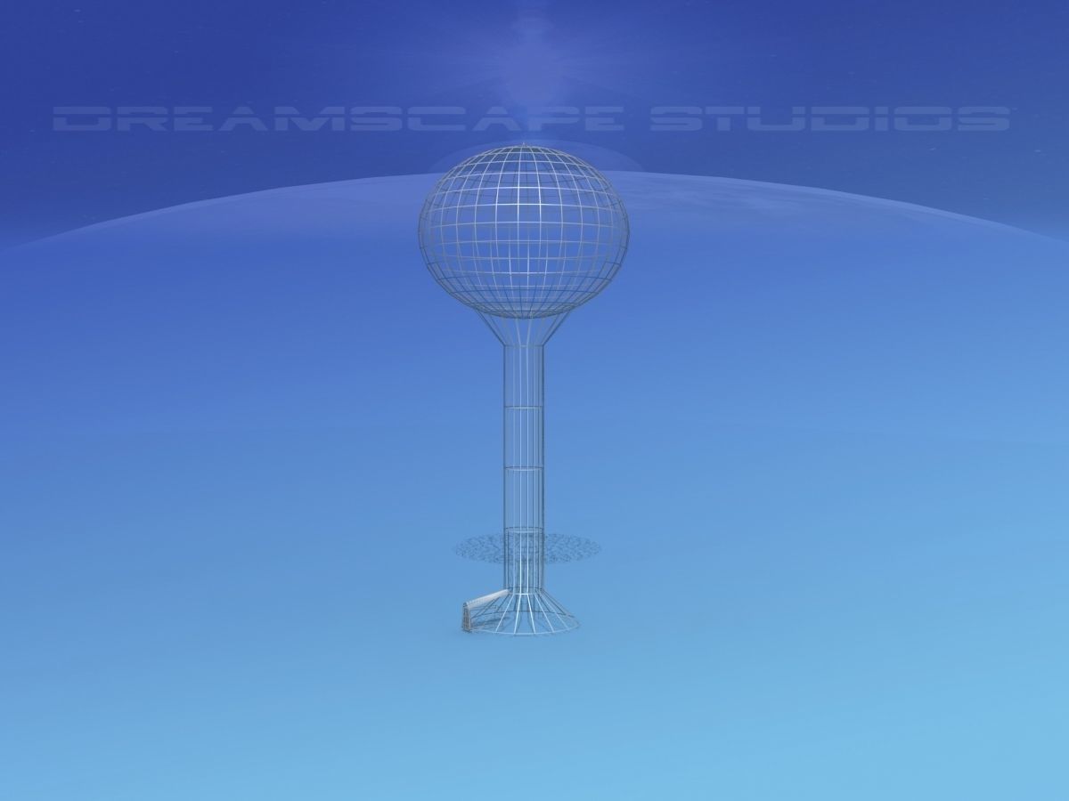 Modern Water Tower 3D model_10