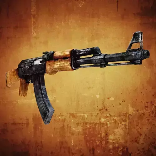 AK47 Assault rifle low poly  Low-poly 3D model