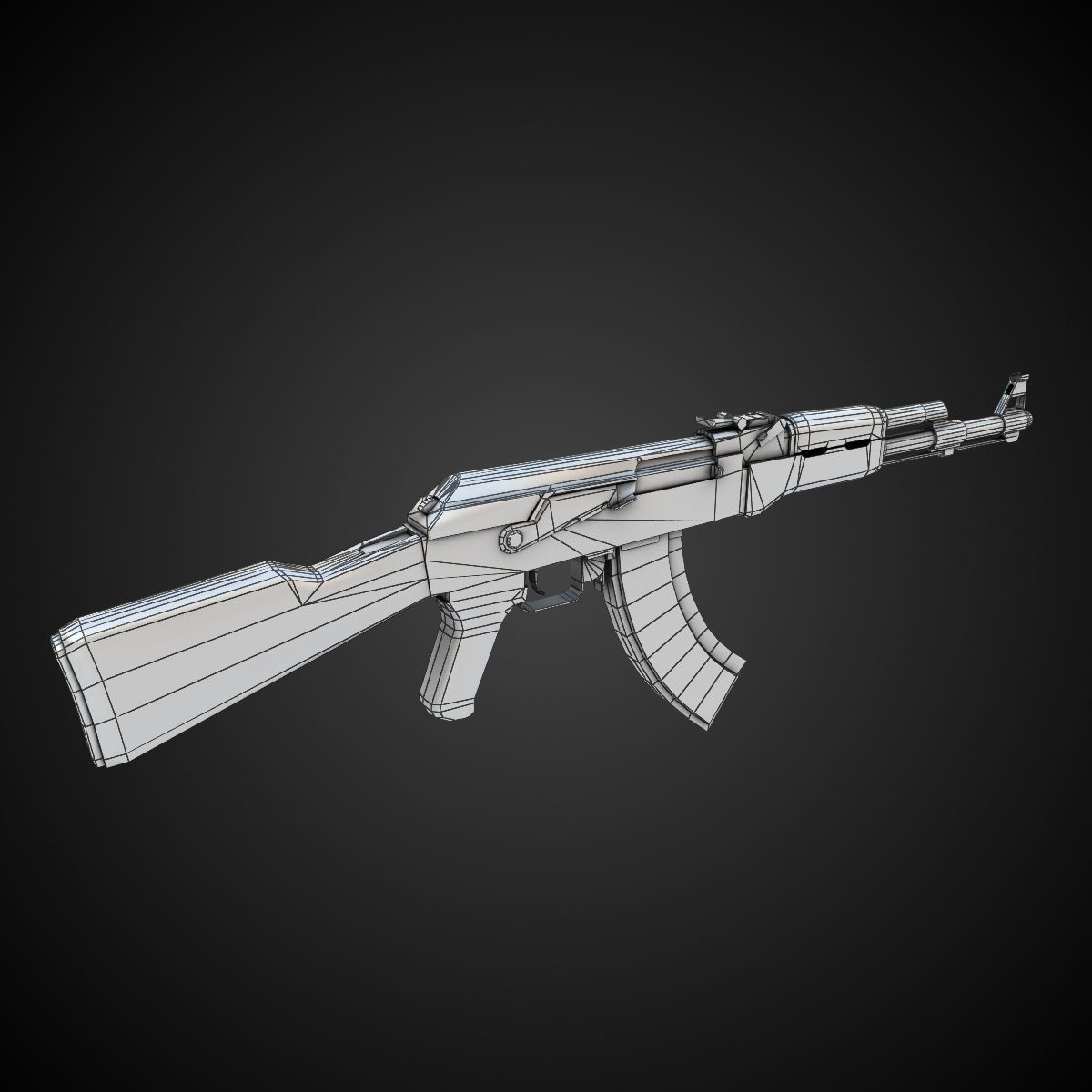 3D model AK47 Assault rifle low poly VR / AR / low-poly | CGTrader