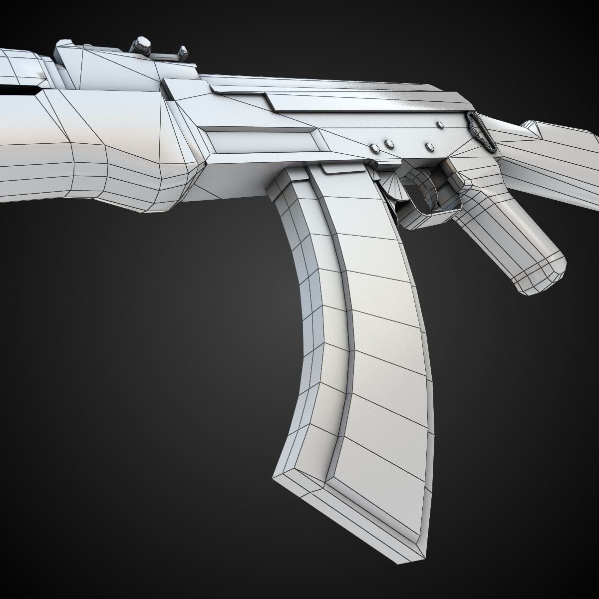 3D model AK47 Assault rifle low poly VR / AR / low-poly | CGTrader