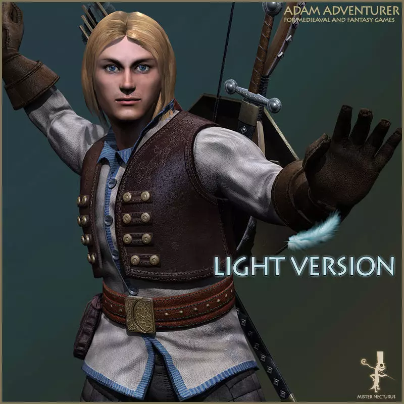Adam Adventurer Light Version Low-poly 3D model_0