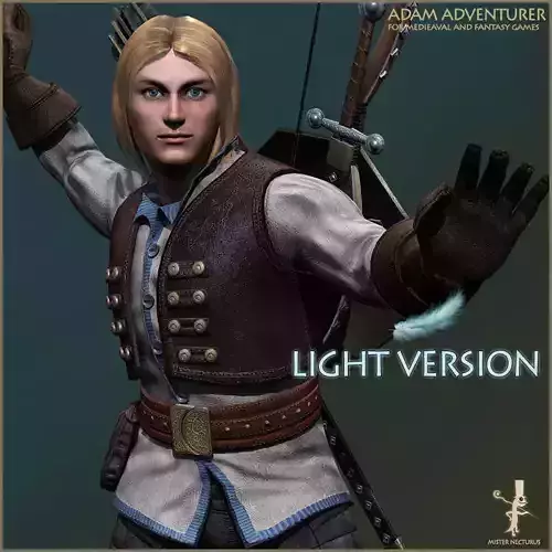 Adam Adventurer Light Version Low-poly 3D model
