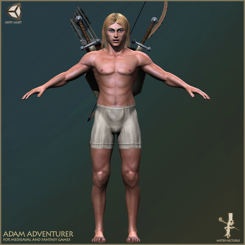 Adam Adventurer Light Version Low-poly 3D model_4