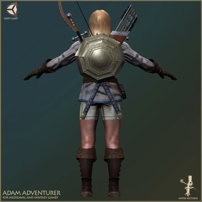 Adam Adventurer Light Version Low-poly 3D model_10