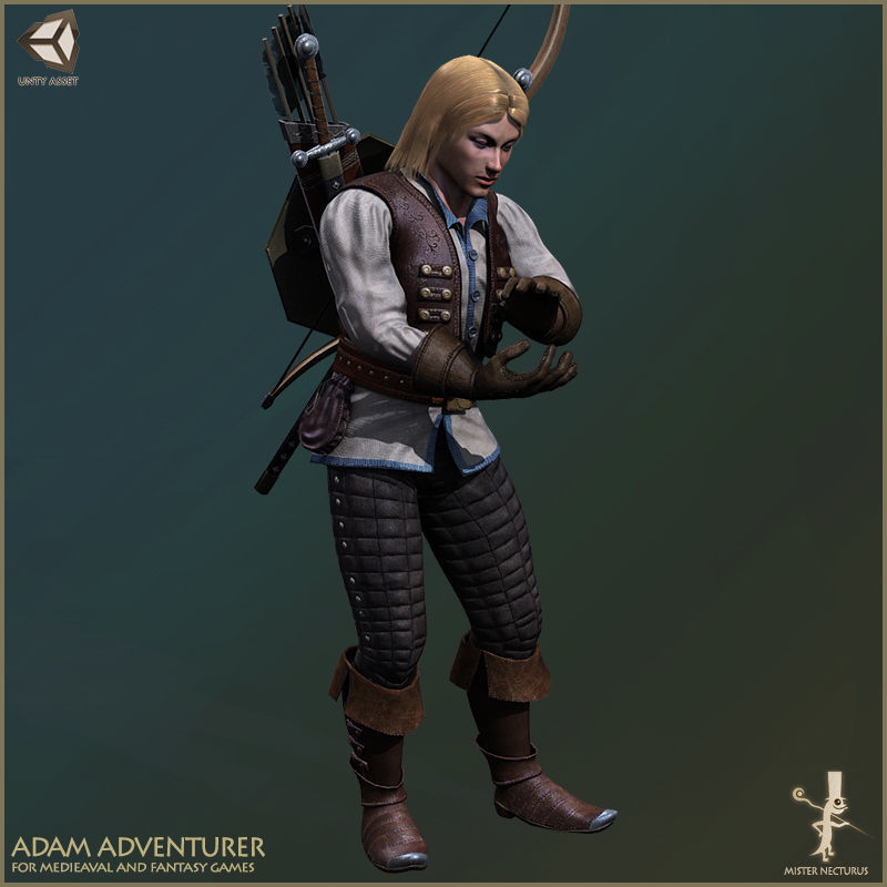 Adam Adventurer Light Version Low-poly 3D model_12