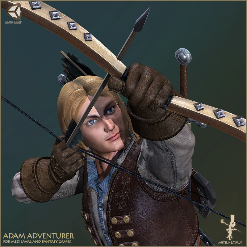 Adam Adventurer Light Version Low-poly 3D model_17