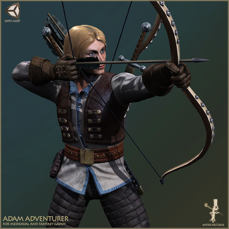 Adam Adventurer Light Version Low-poly 3D model_16