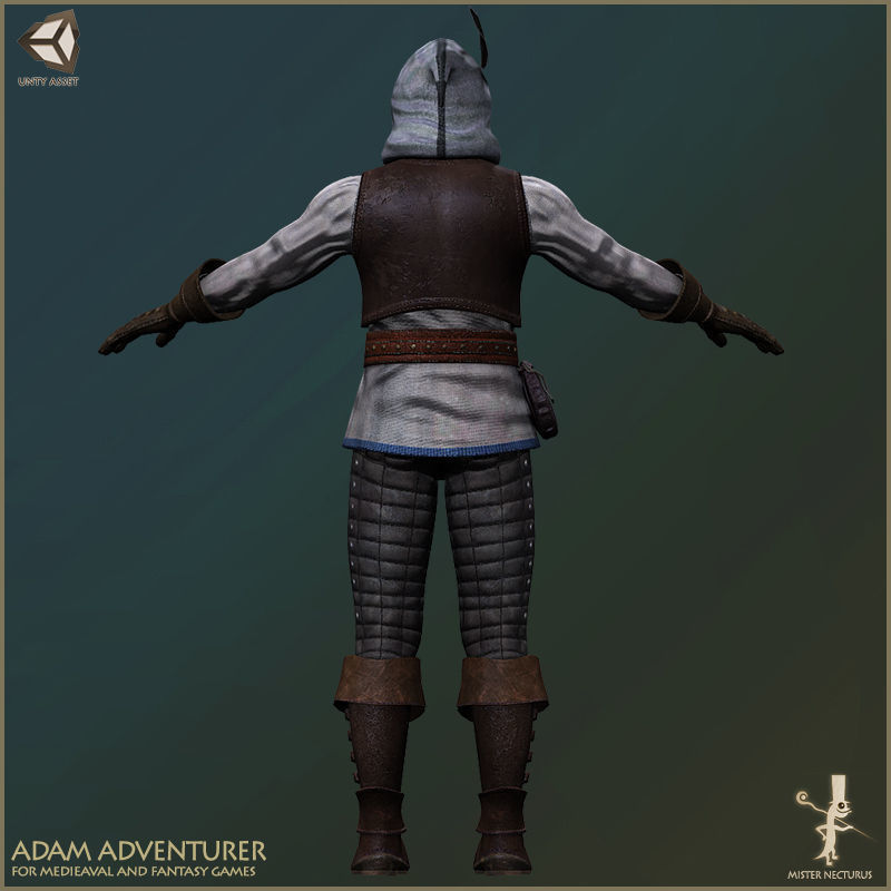 Adam Adventurer Light Version Low-poly 3D model_9