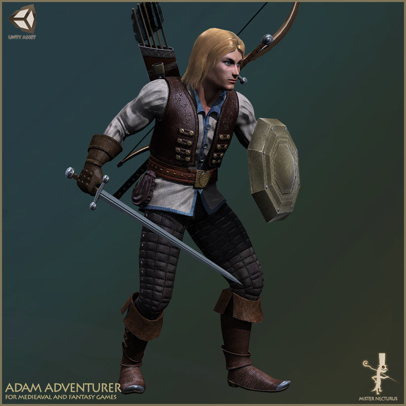 Adam Adventurer Light Version Low-poly 3D model_15