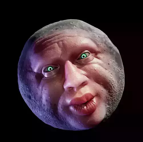 Moon Night of the final day Low-poly 3D model