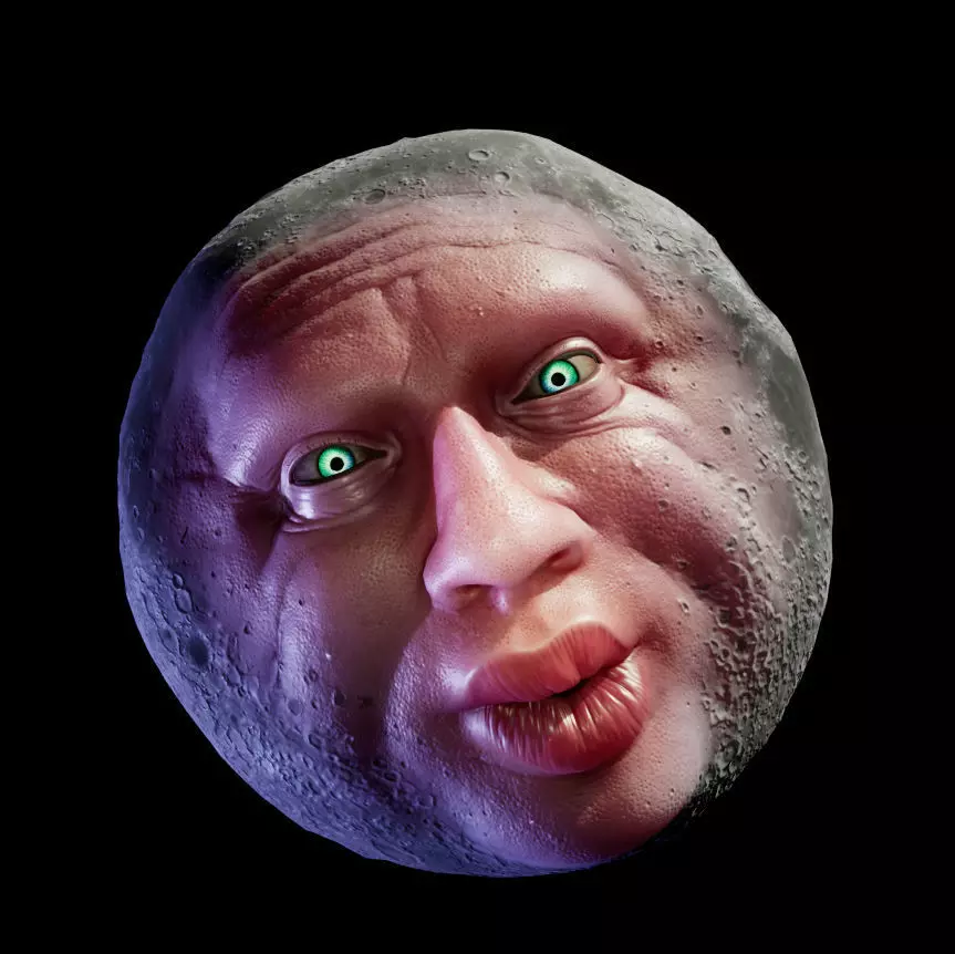 Moon Night of the final day Low-poly 3D model