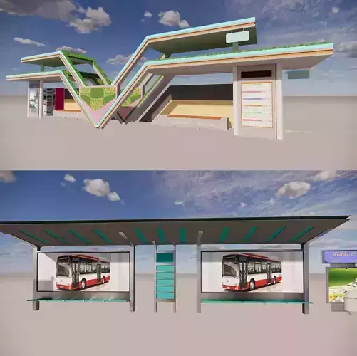 Bus Stop Collections -B7 3D model