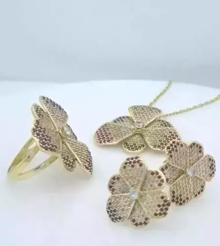 Blossom Diamond Series - Articulated Flower Jewelry 3D print model