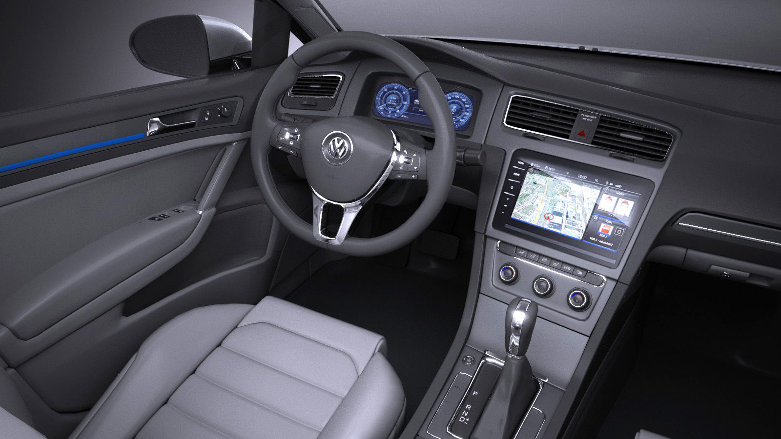 Volkswagen e-Golf 2017 3D model_8