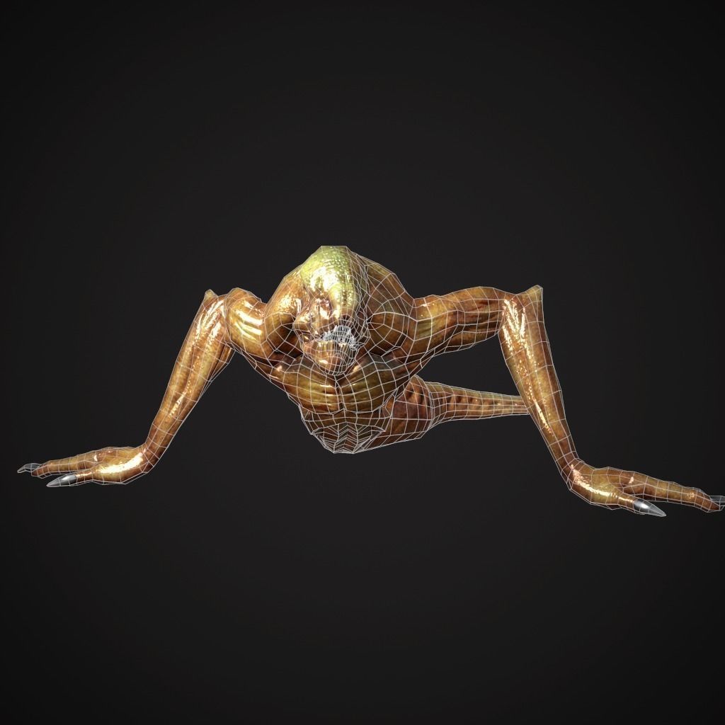 Creature Creepy Low-poly 3D model_4