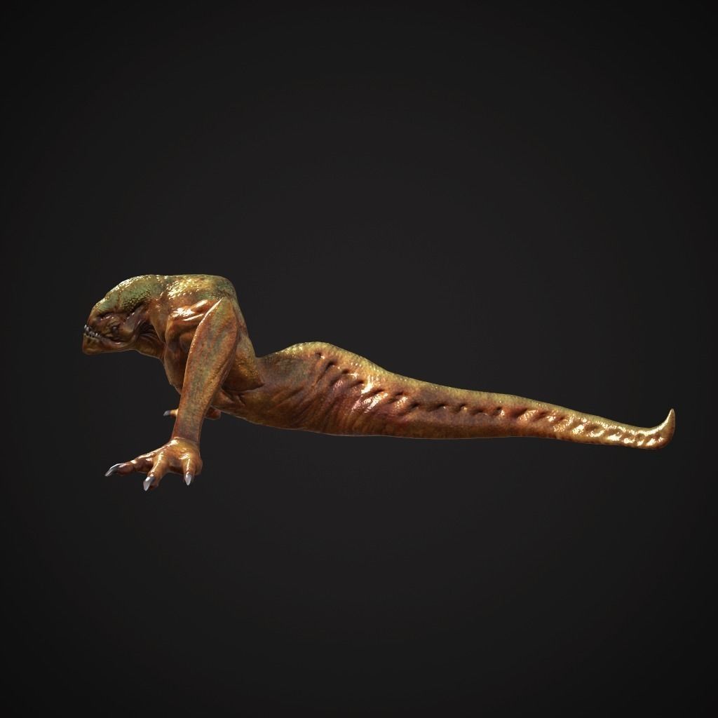 Creature Creepy Low-poly 3D model_2