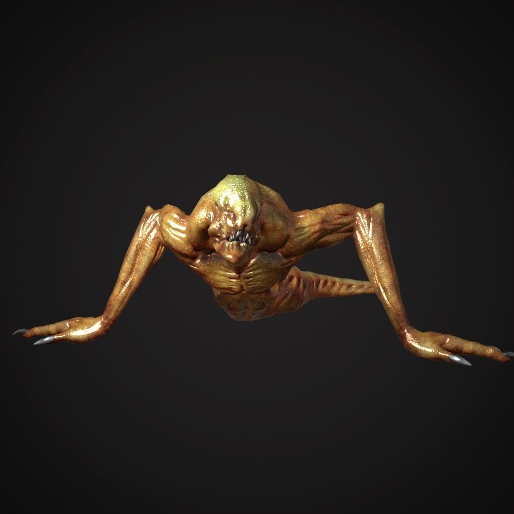Creature Creepy Low-poly 3D model_3