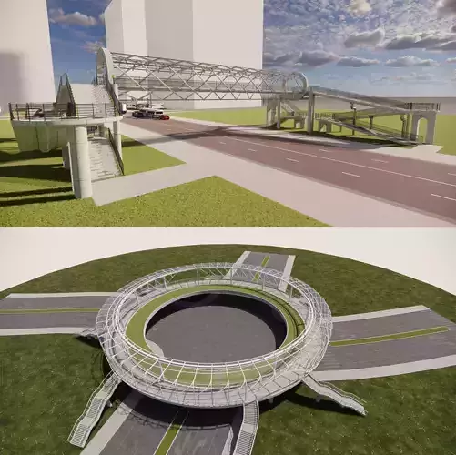 Pedestrian Bridge -B4 3D model
