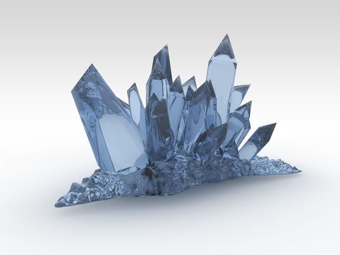 Fantasy crystals Low-poly 3D model
