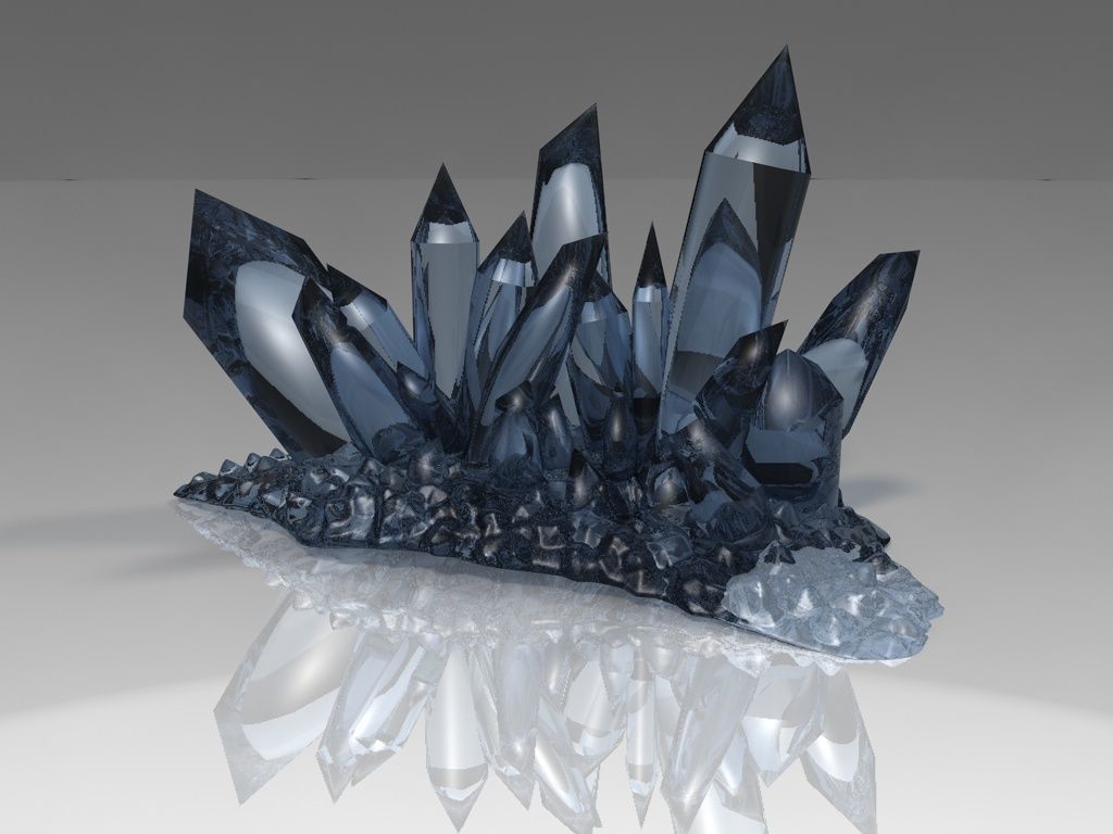 Fantasy crystals Low-poly 3D model_3