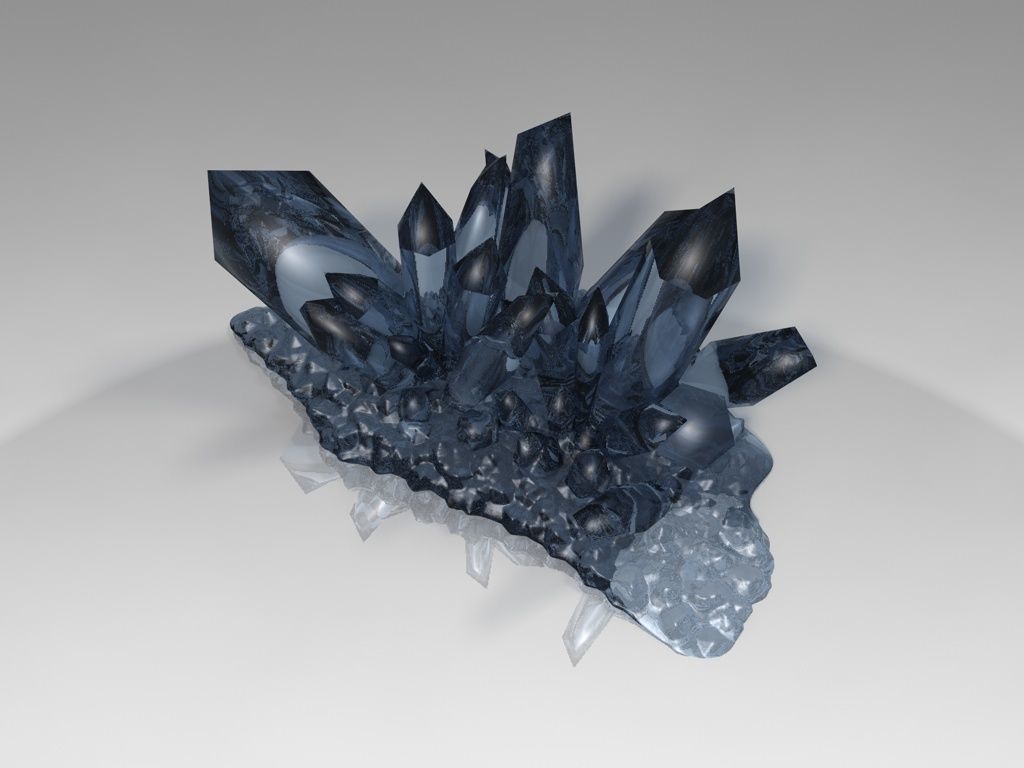 Fantasy crystals Low-poly 3D model_2