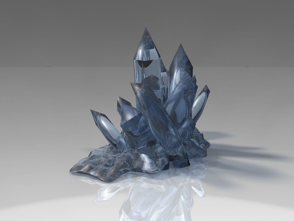Fantasy crystals Low-poly 3D model_1