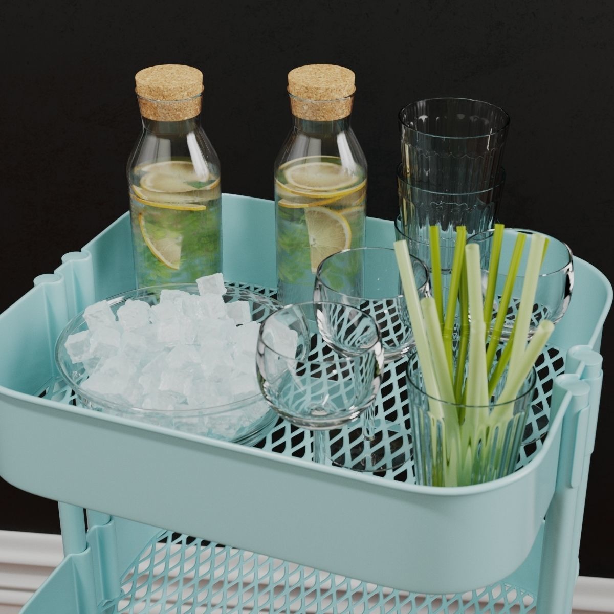 Raskog cart and Hemsmak Container 3D model_1