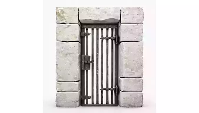 Fantasy Stone Prison Cell Door for 3D print 3D model