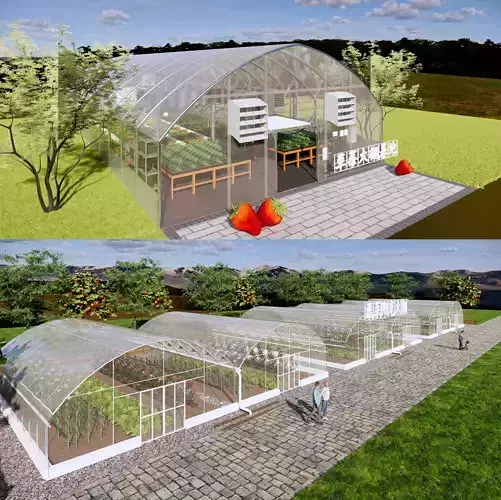 Agricultural Greenhouse Tent Frame -B7 3D model