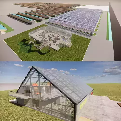 Agricultural Greenhouse Tent Frame -B3 3D model