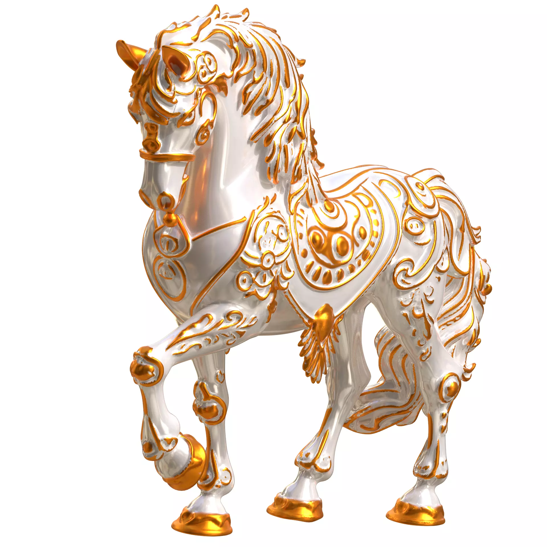 Luxurious 3D Horse Statue 3D print model