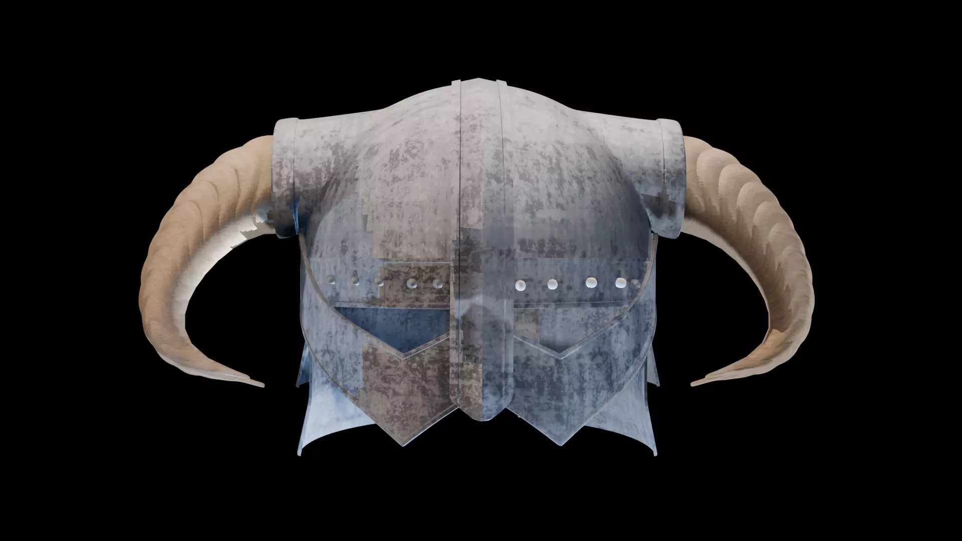 Medieval Horned Viking Helmet 3D Model Low-poly 3D model