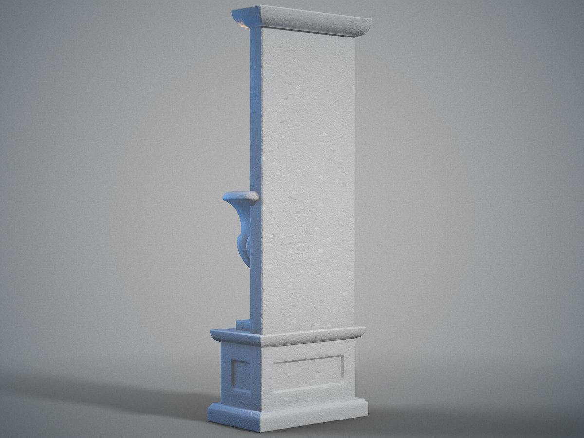 Urn wall fountain Low-poly 3D model_8