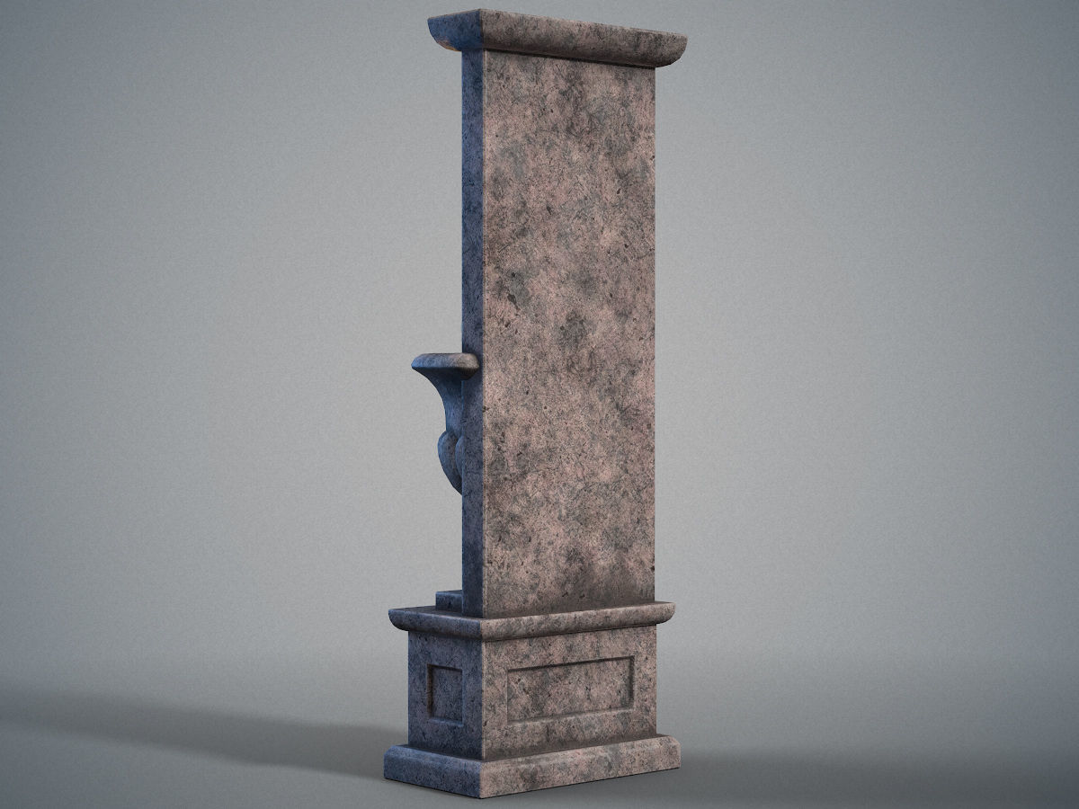 Urn wall fountain Low-poly 3D model_6