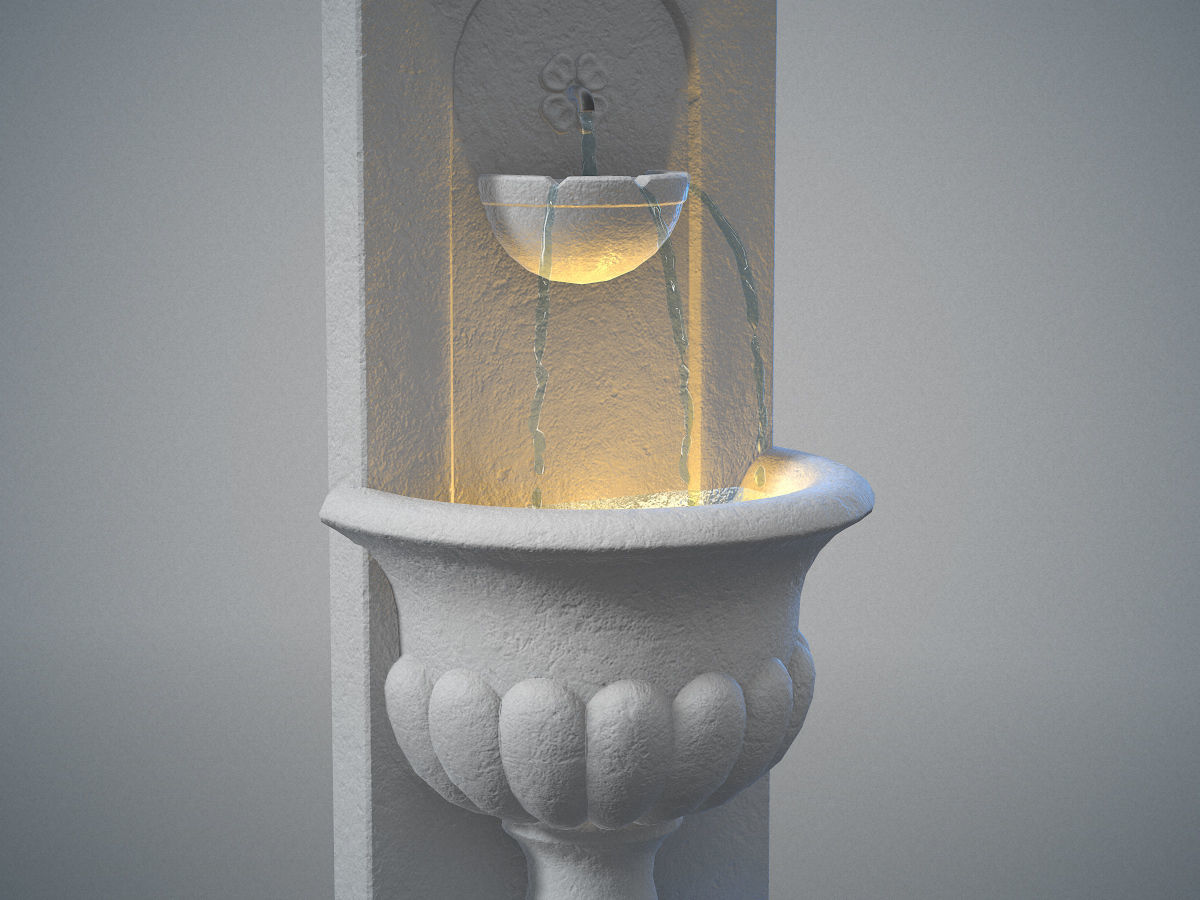 Urn wall fountain Low-poly 3D model_10