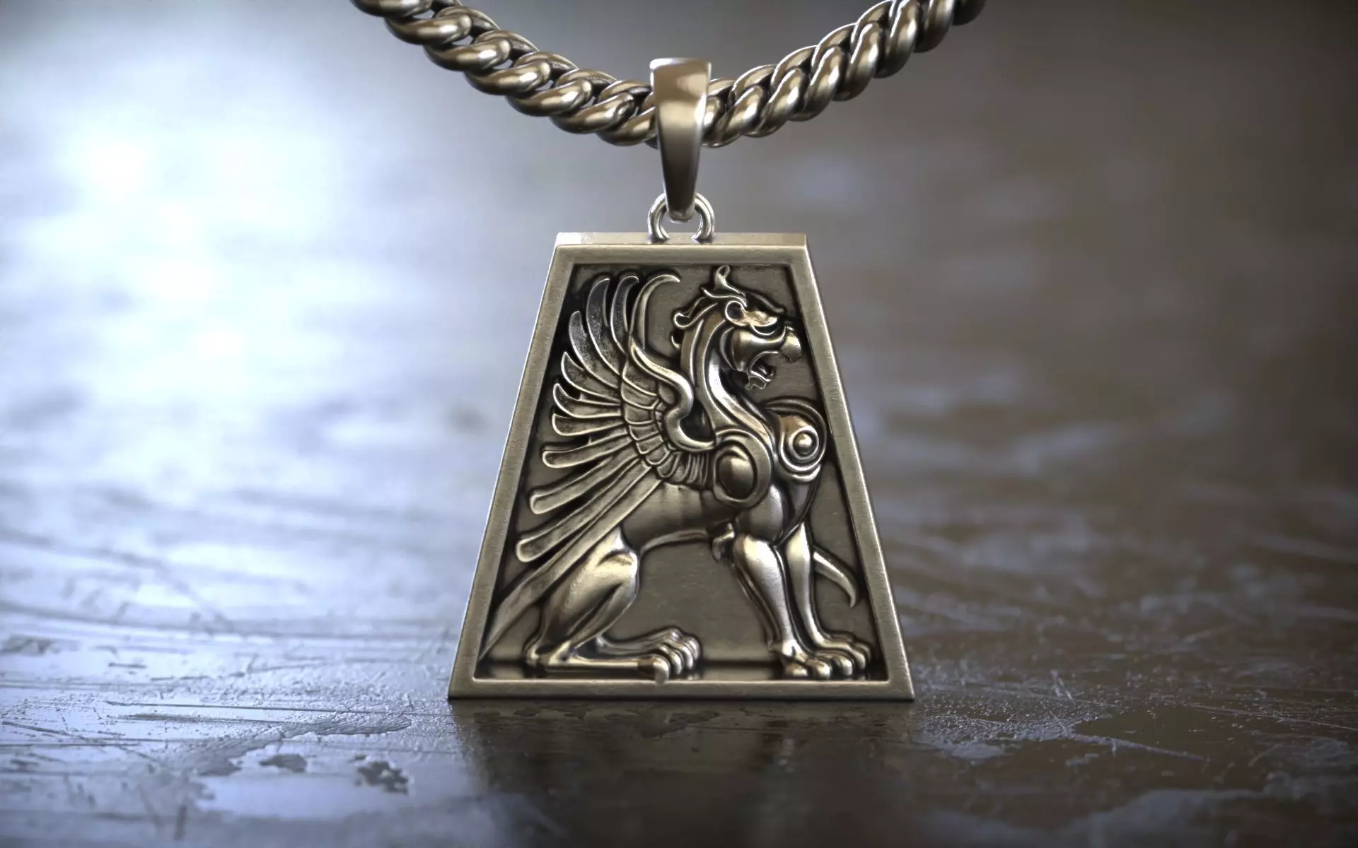 Griffin Mythical Lion Pendant 3D print model